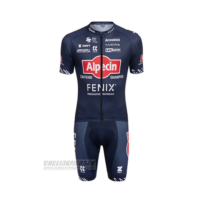 2022 Cycling Jersey Alpecin Fenix Deep Blue Short Sleeve and Bib Short